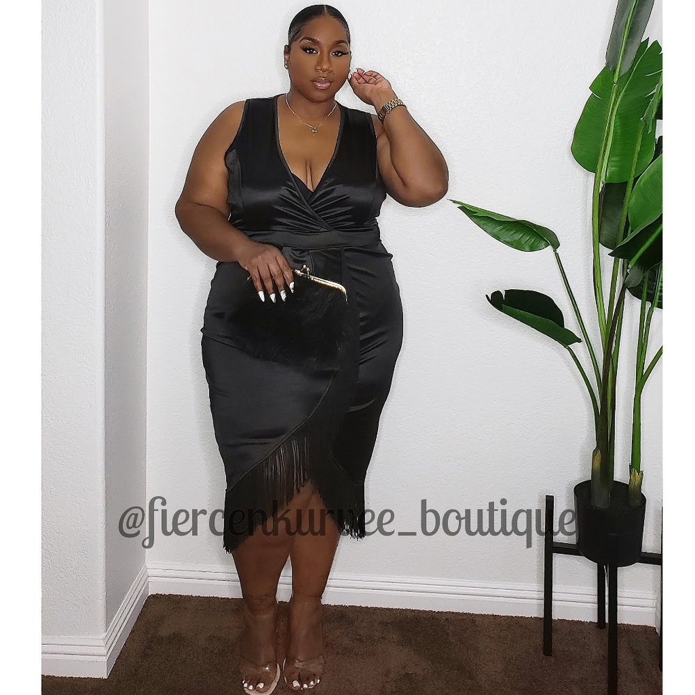 Plus size satin dress